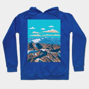 The Andes Mountain or Andean Mountain Range in Chile and Argentina WPA Art Deco Poster Hoodie